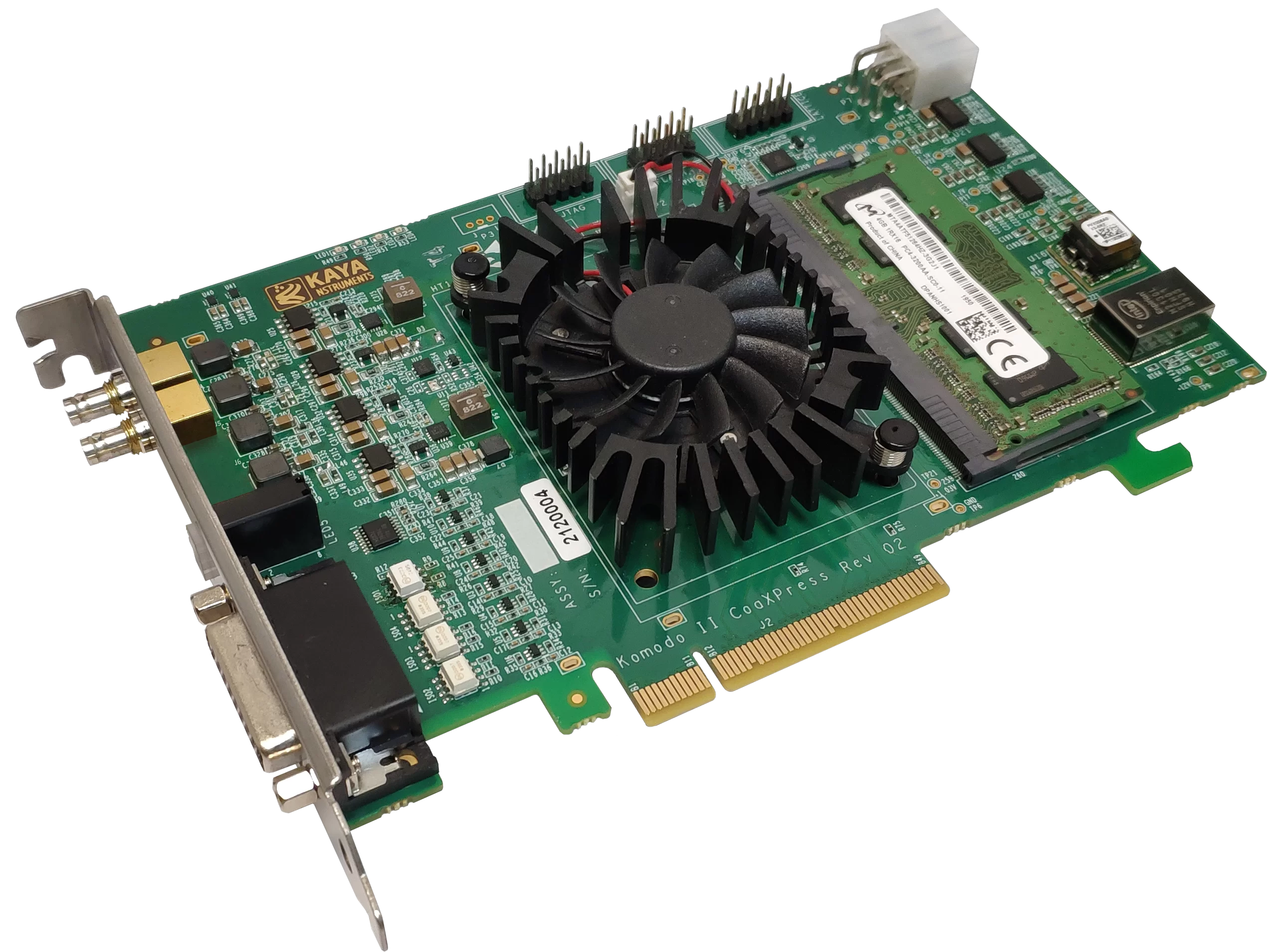 Komodo II Dual CoaXPress 12G Frame Grabber view side top left main with fan