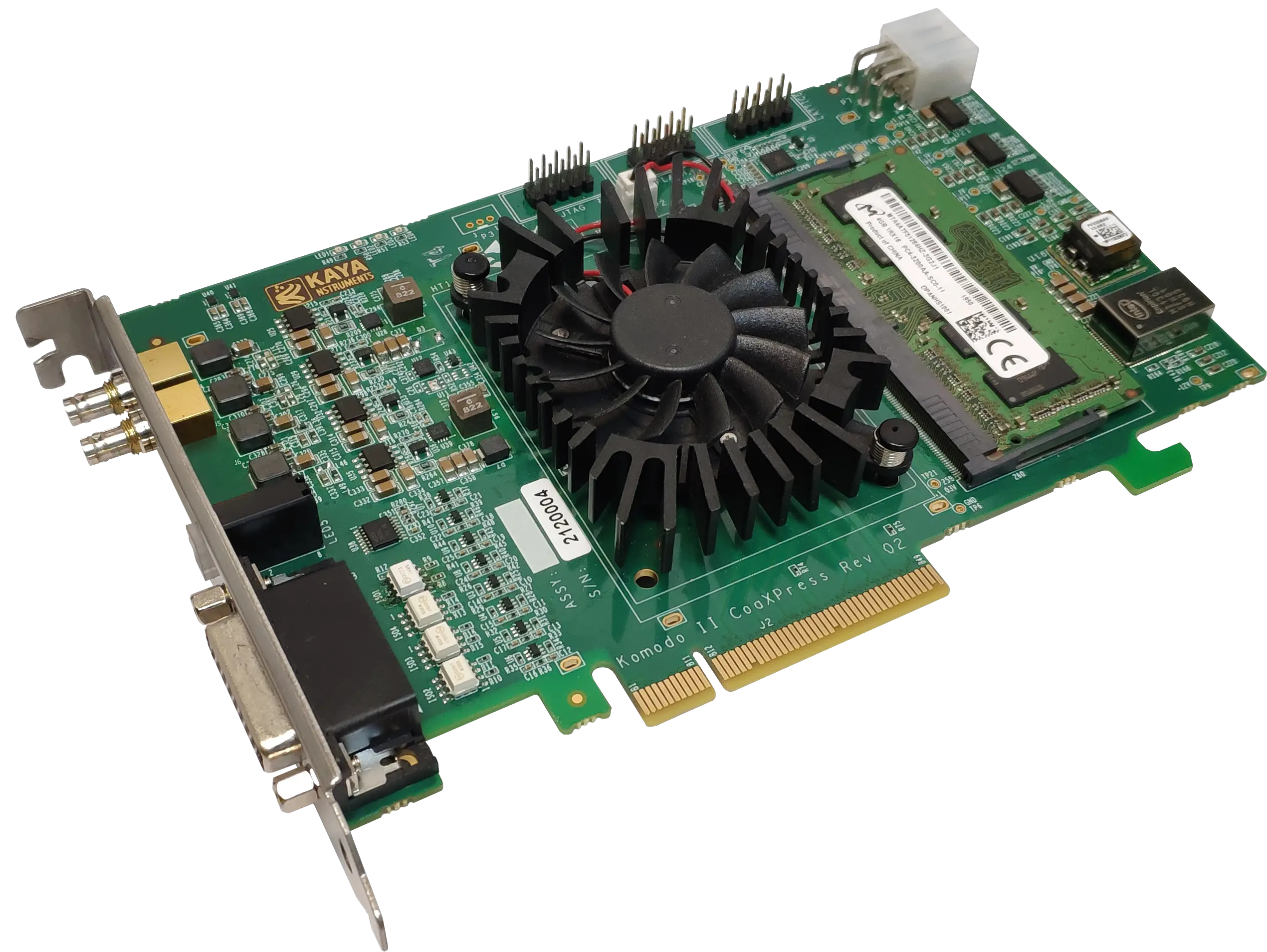 Komodo II Coaxpress tup view with fan and Channels