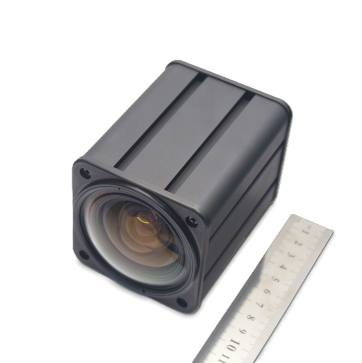 IRON305C-SDI-RC-ENC4.7mm KAYA Vision IP67 enclosure shown with ruler for scale